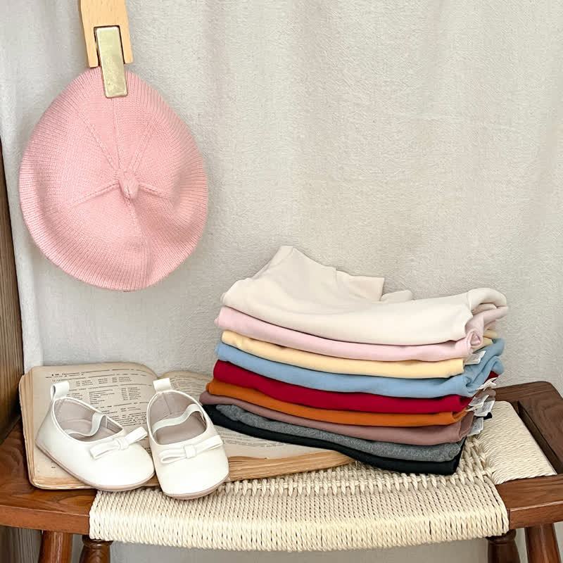  Baby Turtleneck Comfortable Solid Color T-shirt - image 7