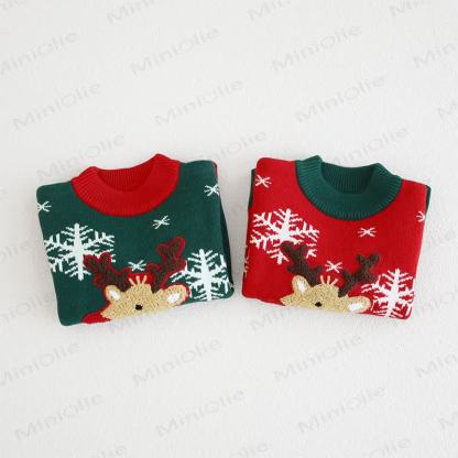 Toddler Lovely Reindeer Snow Knitted Sweater - image 4