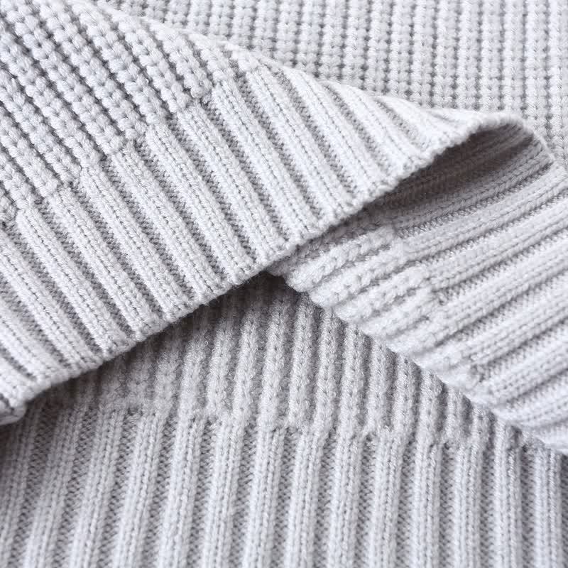 Kid Solid Color Crew Neck Knitted Sweater - image 15