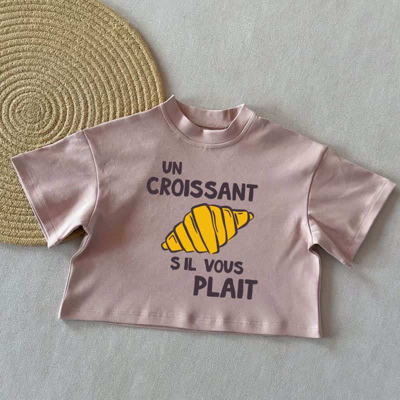 UN CROISSANT S IL VOUS PLAIT Baby Summer Casual T-Shirt - Coral Pink - 2-3T - image 3