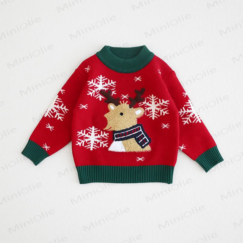 Toddler Lovely Reindeer Snow Knitted Sweater - image 7