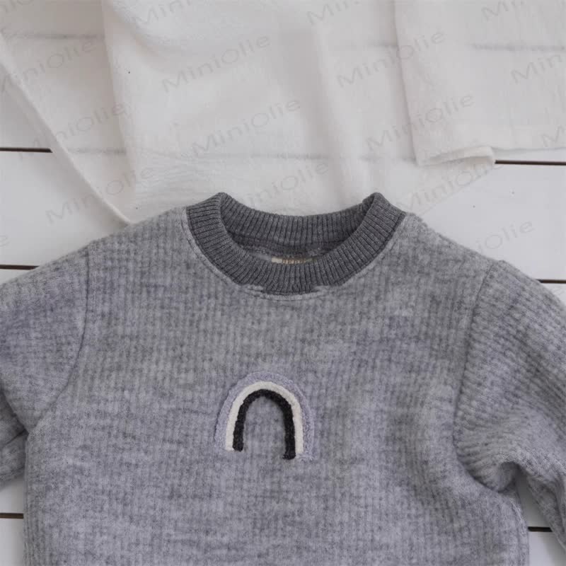 Baby Rainbow Ribbed Fleece Lined Bodysuit - image 8