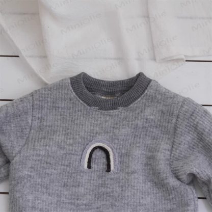 Baby Rainbow Ribbed Fleece Lined Bodysuit - image 8