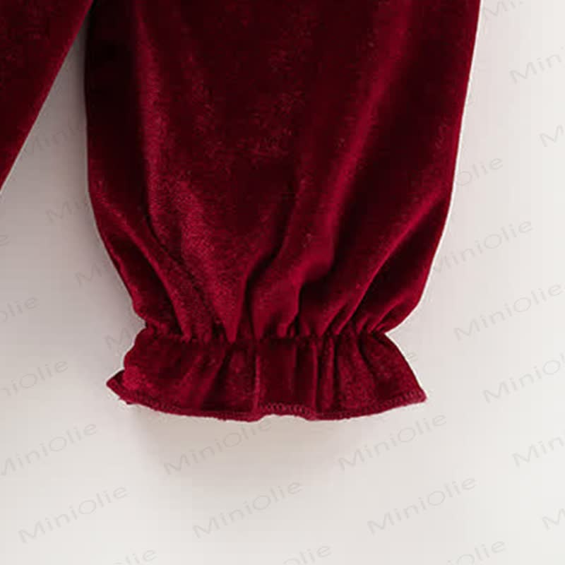 Baby Toddler Girl Red Velvet Dress With A Hat - image 7