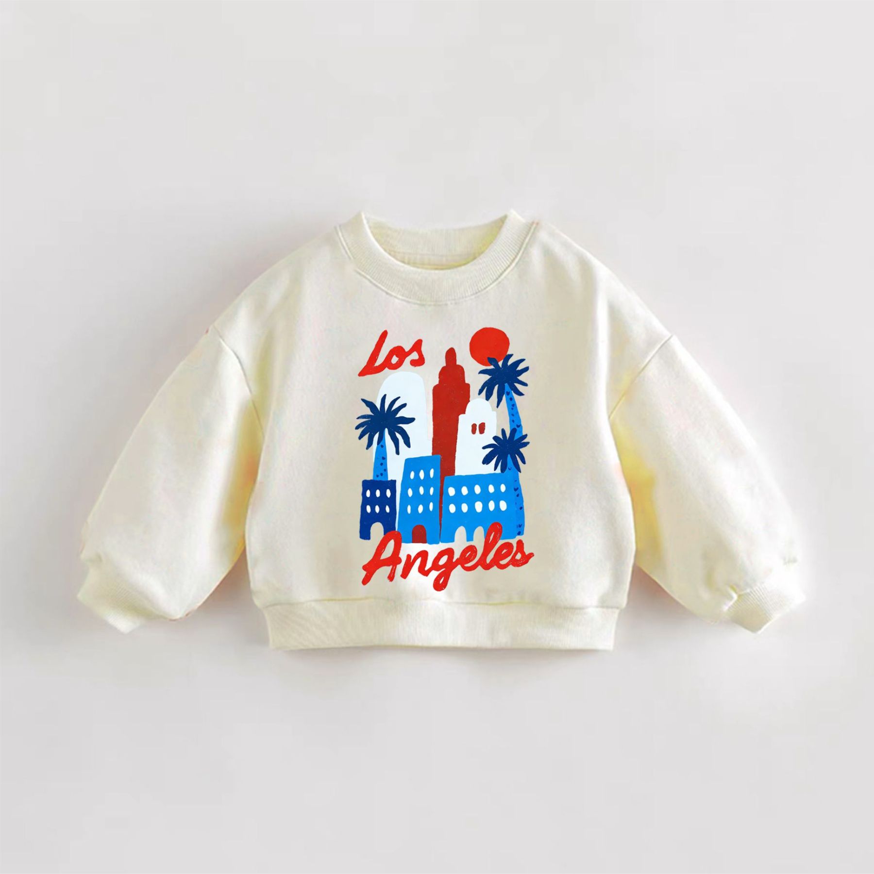  LOS ANGELES Baby Toddler City Print Slogan Sweatshirt - Cream - 3-5T - image 1