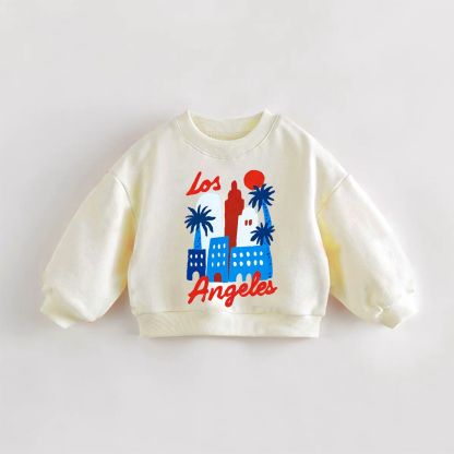  LOS ANGELES Baby Toddler City Print Slogan Sweatshirt - Cream - 3-5T - image 1