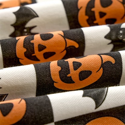 Baby Toddler Pumpkin Bat Black White Checkerboard Print Beige Overalls - image 9