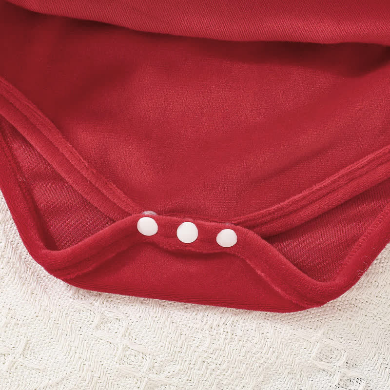 Baby Red Skirted Bodysuit with Headband - image 4
