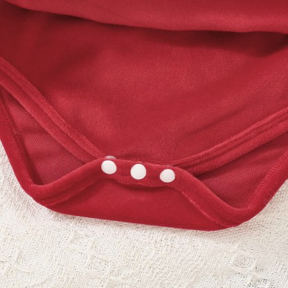Baby Red Skirted Bodysuit with Headband - image 4