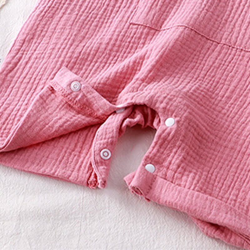 Baby Solid Color Pocket Sleeveless Romper with Hat - image 12