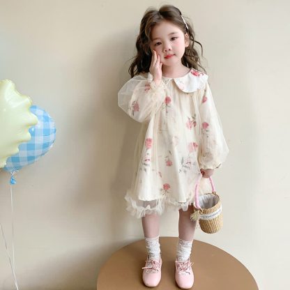 Toddler Girl Flower Mesh Dress - image 4