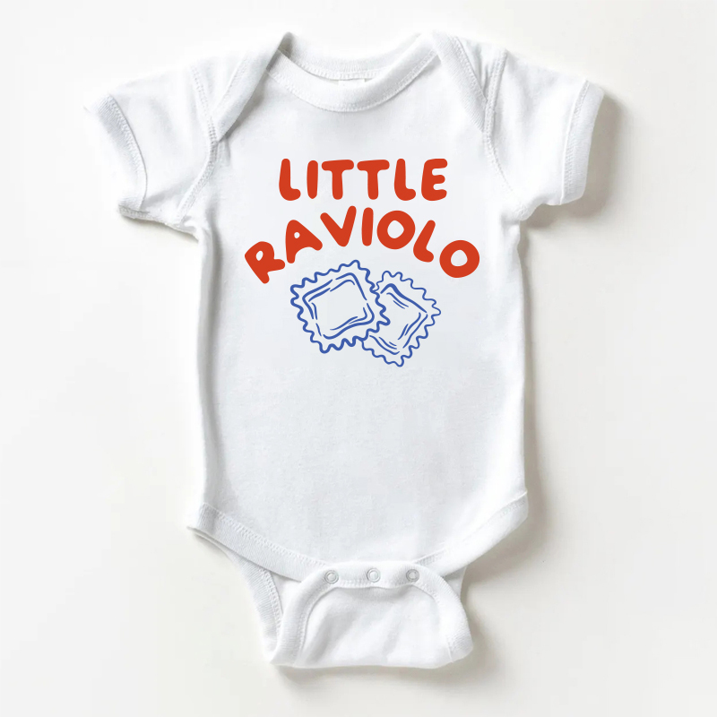 LITTLE RAVIOLO Baby Slogan White Bodysuit - White - 18-24M - image 1