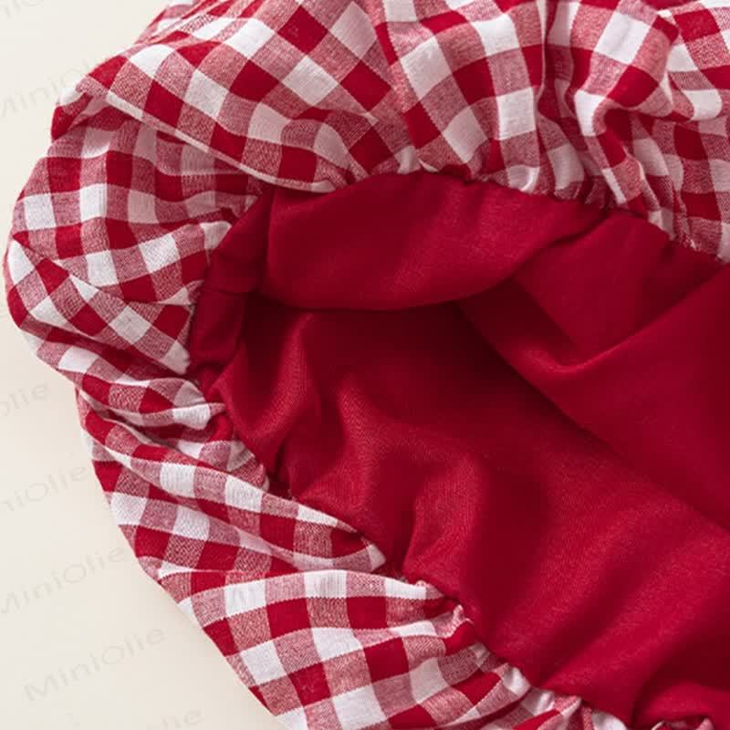 Toddler Apple Red Plaid Sleeveless Dress - image 12