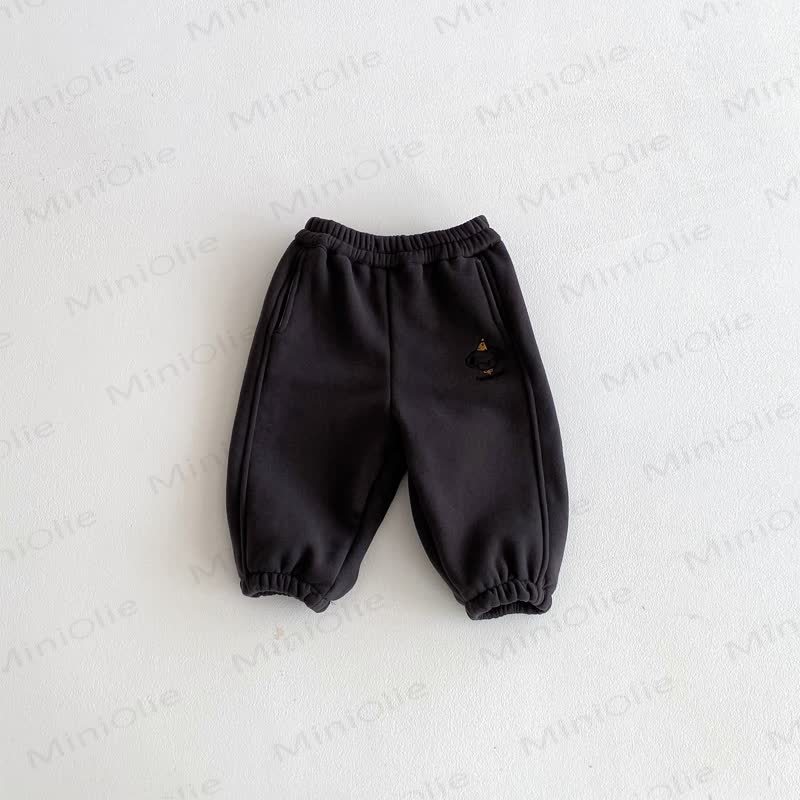 LUCKY DAY Baby Dog Fleece Lined Jogger Pants - Dark Grey - 2-3T - image 3