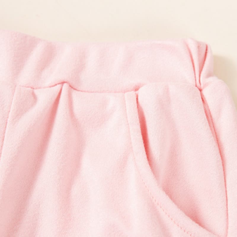 Toddler Baby Girl Solid Color Ruffle Sweatshirt and Jogger 2-piece Set - image 6