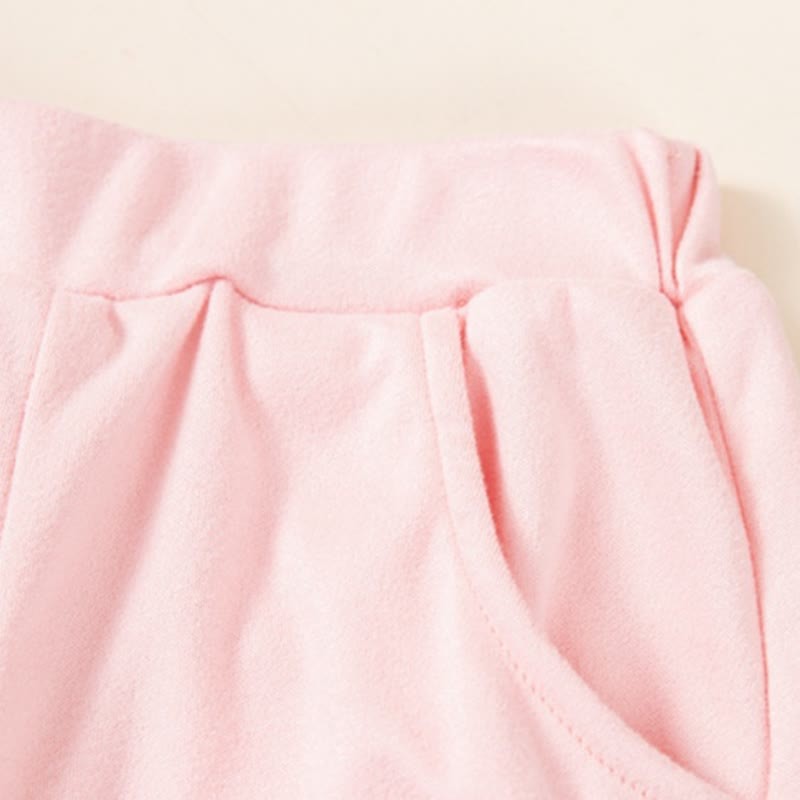 Toddler Baby Girl Solid Color Ruffle Sweatshirt and Jogger 2-piece Set - image 6