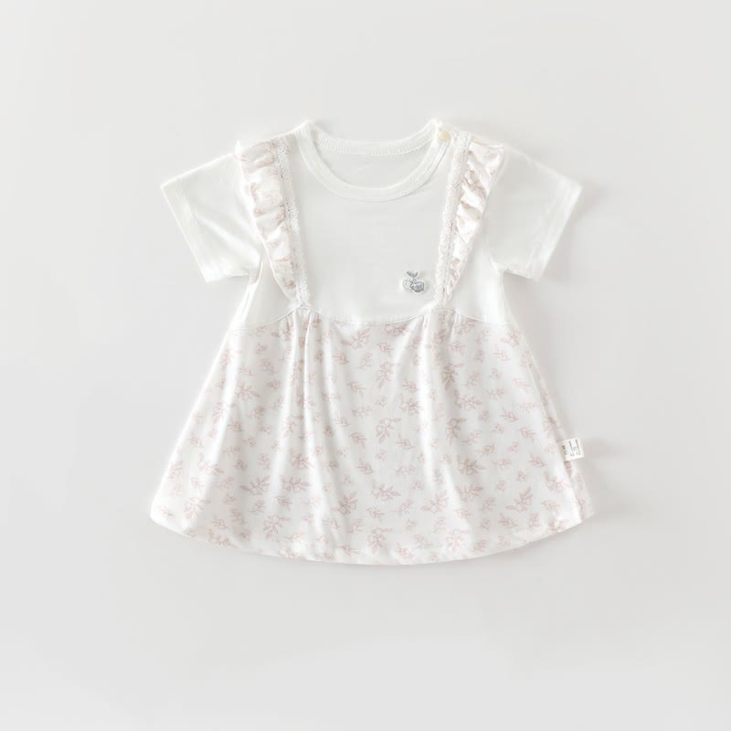 Baby Toddler Girl Flutter/Short Sleeve Summer Dress - Beige - 18-24M - image 3