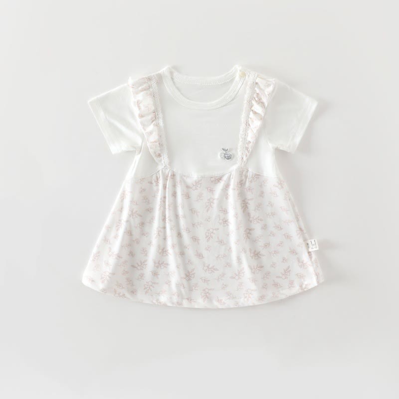 Baby Toddler Girl Flutter/Short Sleeve Summer Dress - Beige - 18-24M - image 3