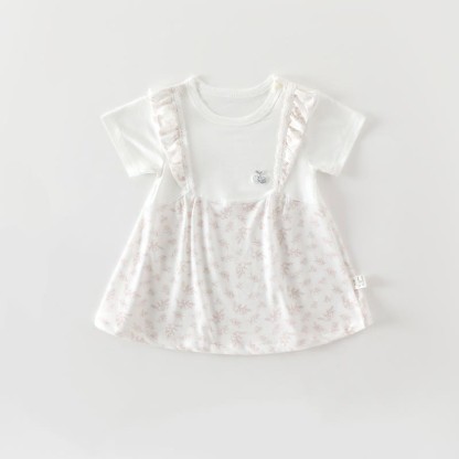 Baby Toddler Girl Flutter/Short Sleeve Summer Dress - Beige - 18-24M - image 3