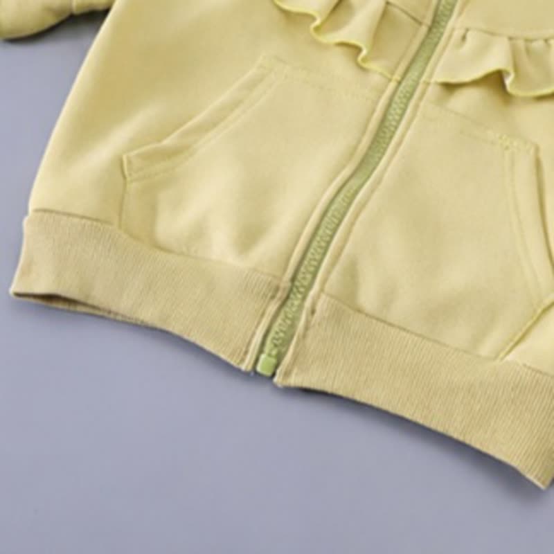 Toddler Girl Lace Trim Ruffle Hoodie and Pants 2-piece Set - image 7