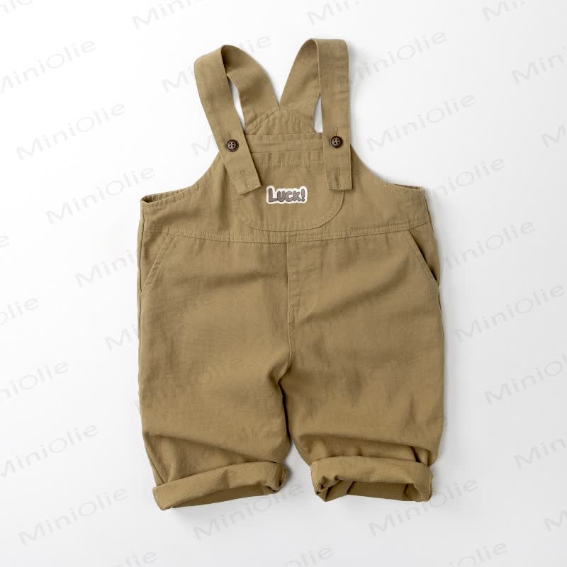 LUCK Baby Toddler Solid Color Overalls - Khaki - 8Y - image 3