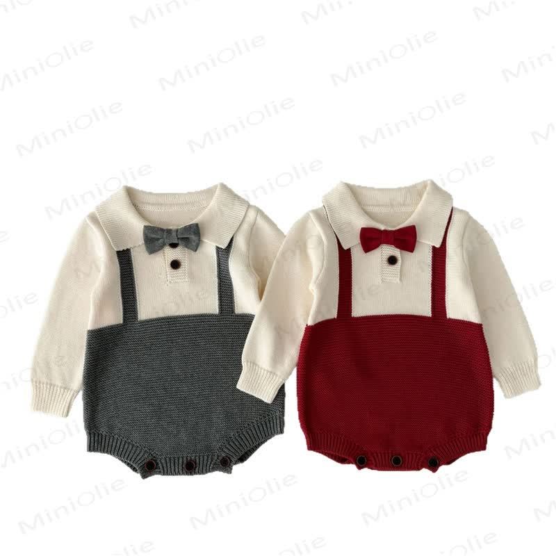 Baby Fake 2pcs Bow Knit Bodysuit - image 4