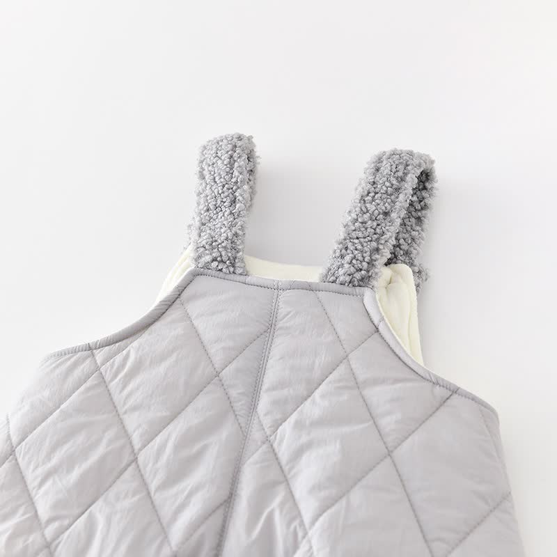 Baby Todder Quilted Sherpa Trim Overalls or Black Sweatshirt - image 7