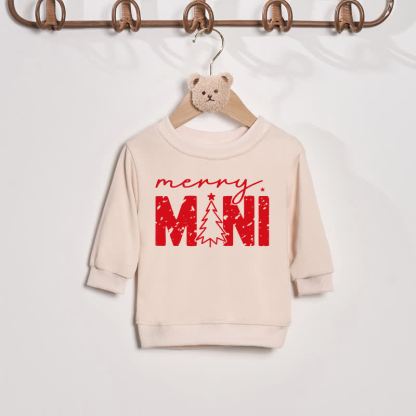 MERRY MAMA/MINI Christmas Tree Mommy and Me Sweatshirt - Beige - Baby Sweatshirt: 2-3T - image 3