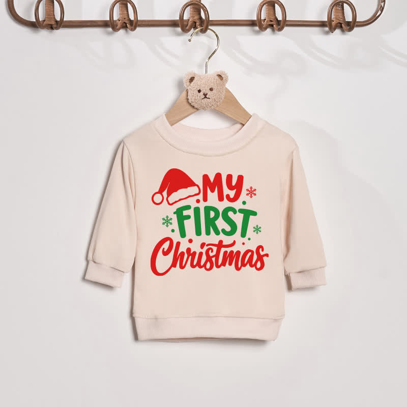 FIRST CHRISTMAS AS A DAD/MOM Daddy/Mommy and Me Sweatshirt - Beige - Baby Sweatshirt: 2-3T - image 5