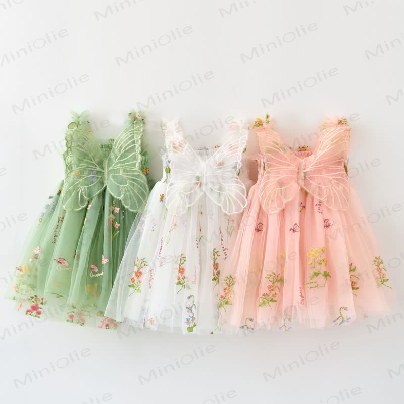 Baby Toddler Girl Butterfly Flower Mesh Dress - image 4