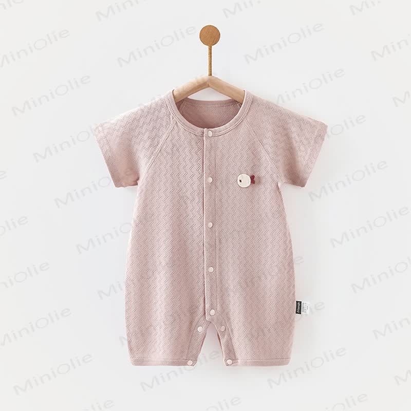Baby Pure Cotton Textured Romper - Pink - 18-24M - image 5