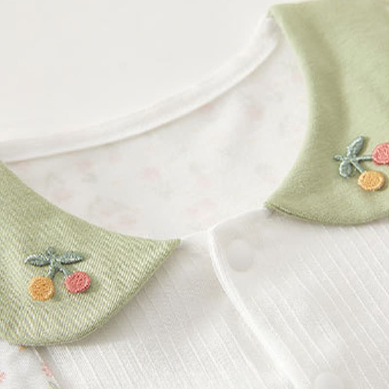 Baby Girl Cherry&Floral Peter Pan Collar Romper - image 3