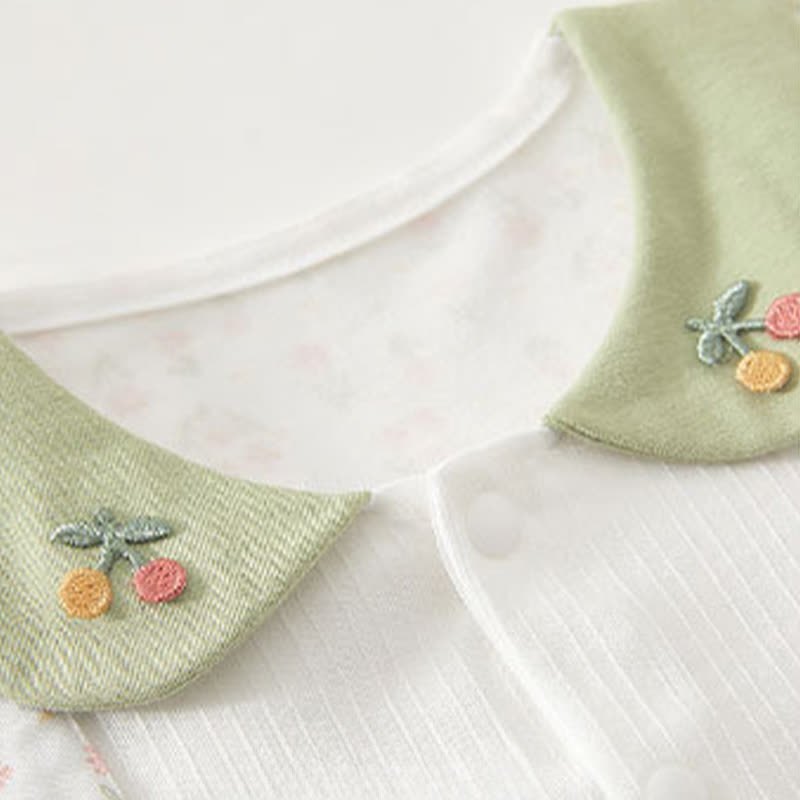 Baby Girl Cherry&Floral Peter Pan Collar Romper - image 3