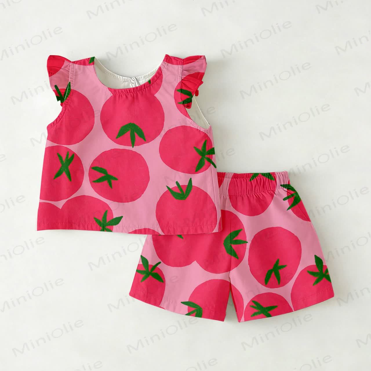 Baby Toddler Tomato Pink Top and Shorts 2-piece Set - Pink - 3-4T - image 1