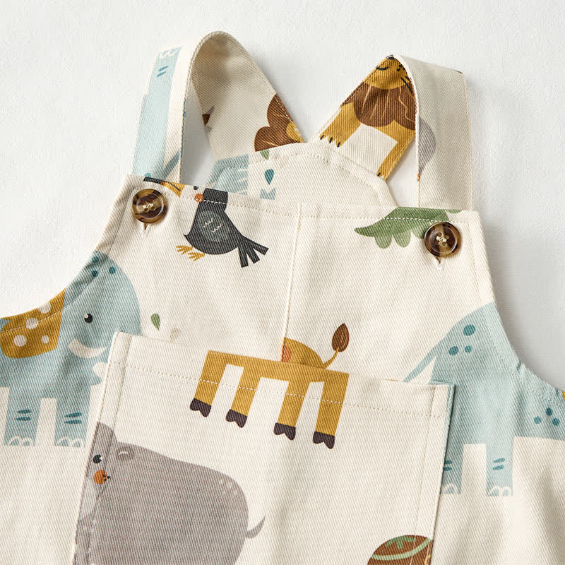 Baby Toddler Safari Animal Print Overalls - image 4