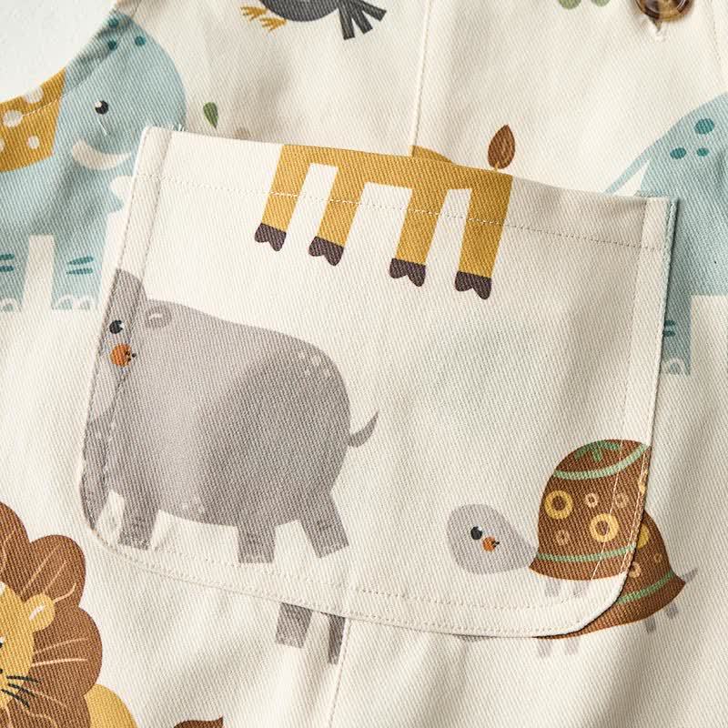 Baby Toddler Safari Animal Print Overalls - image 5