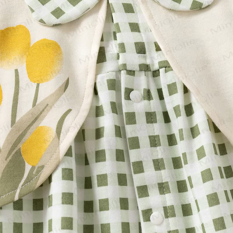 Baby Floral Plaid/Bunny Dress - image 4