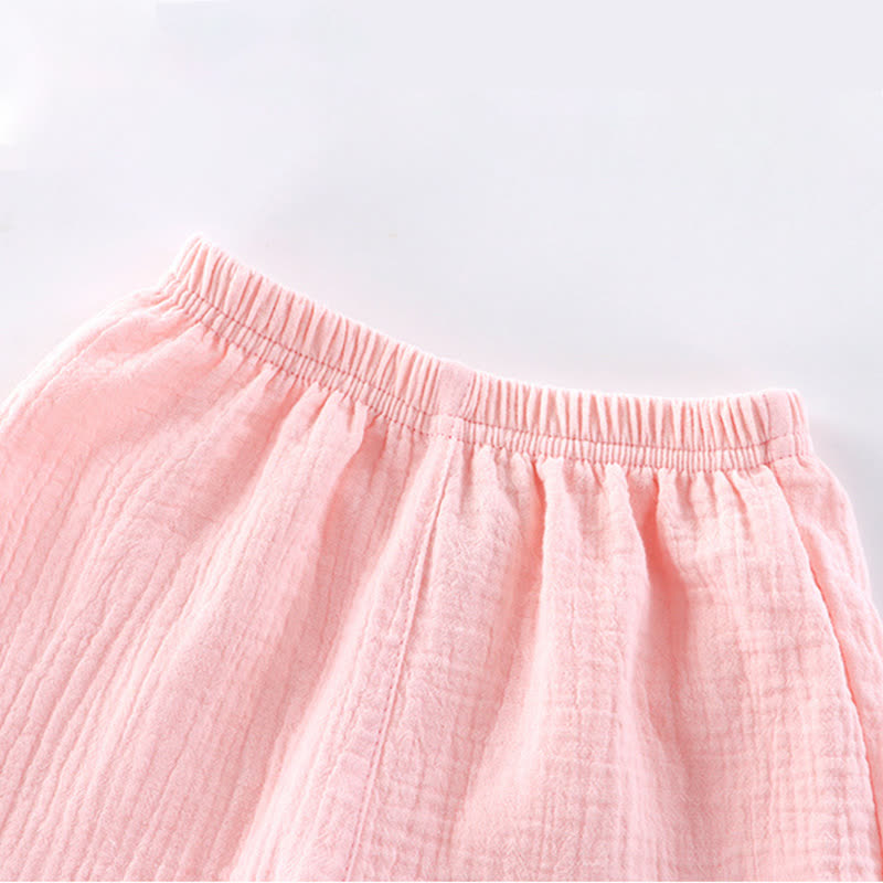 Toddler Girl Cotton Ruffle Solid Color Tank Top and Shorts Set  - image 10