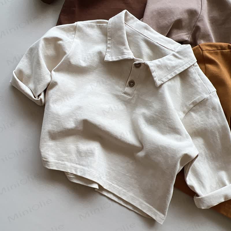 Kid Solid Color Polo Shirt - image 10