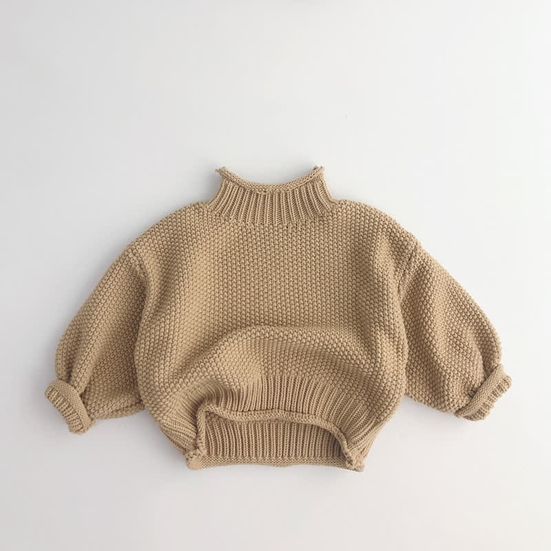 Toddler Boy Retro Turtleneck Sweater - Khaki - 7-9T - image 4