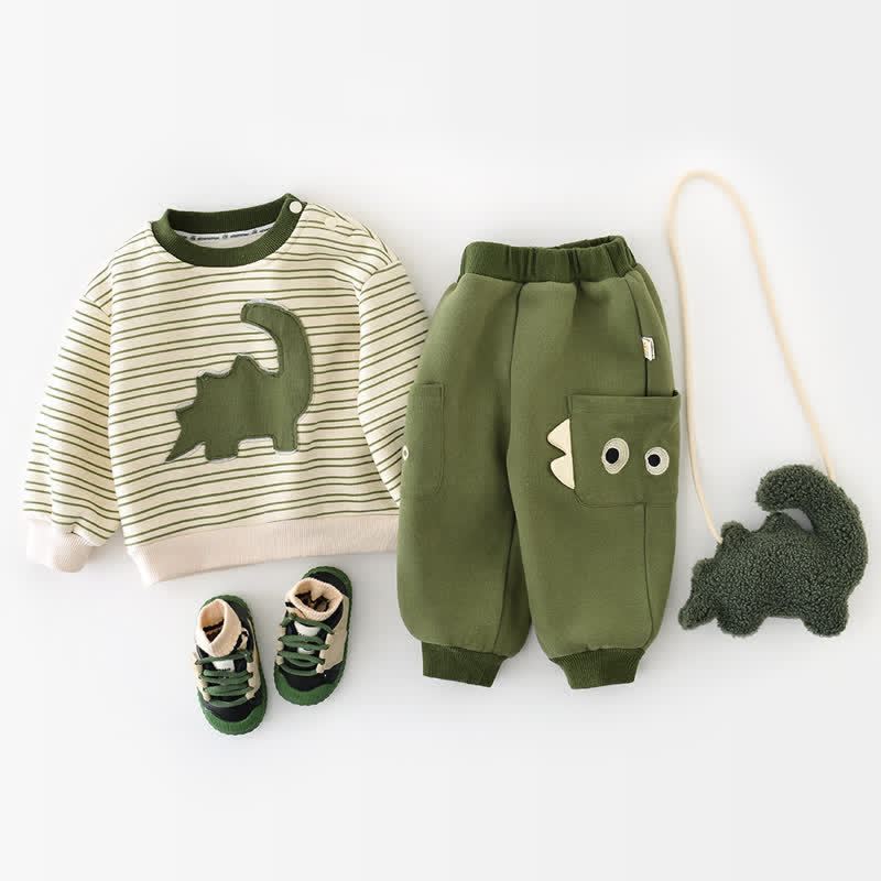 Baby Dinosaur Stripe Green Top or Pants - image 2