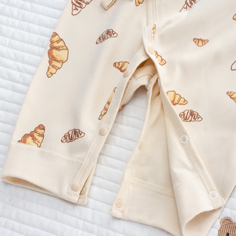 Baby Croissant Kimono Apricot Romper - image 8