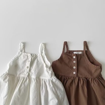 Toddler Baby Girl Solid Color Camisole Dress - image 4