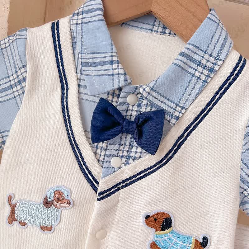 Baby Gentleman Puppy Patch Romper - image 5 - image 6