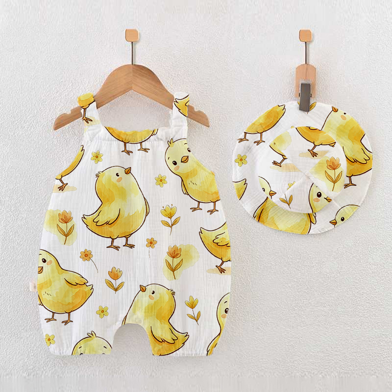 Baby White Chicken Romper with Hat - White - 18-24M - image 1