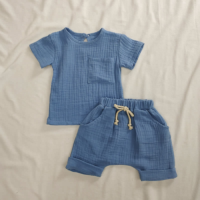 Baby Tee and Binding Shorts Set - Blue - 2-3T - image 5