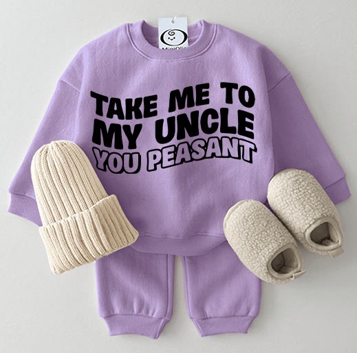 TAKE ME TO MY UNCLE YOU PEASANT Baby 2-piece Set - Purple - 2-3T - image 6