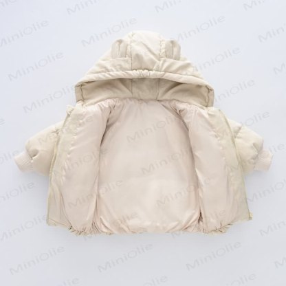 Baby Toddler Solid Color Hooded Outerwear - image 6