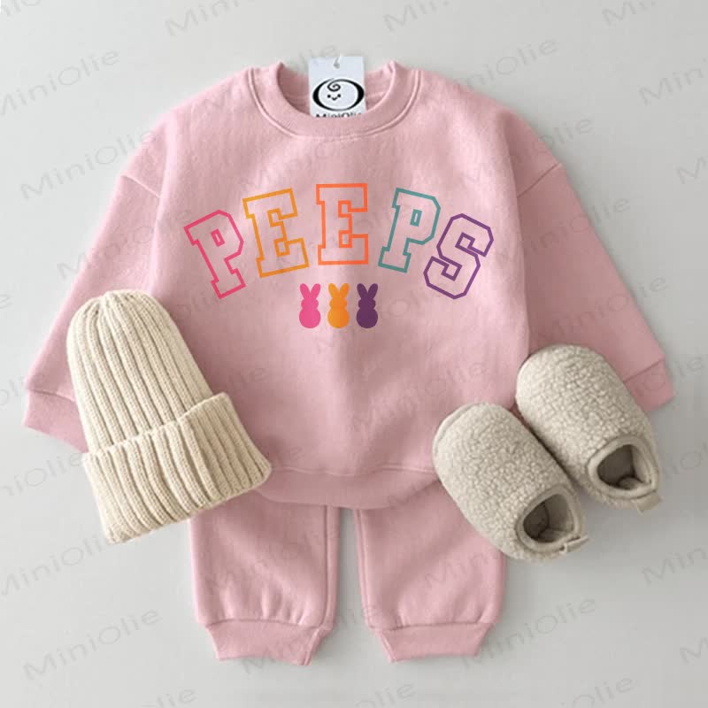 PEEPS Baby Bunny Sweatsuit 2-piece Set - Pink - 2-3T - image 3