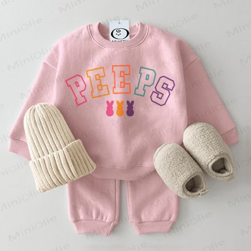 PEEPS Baby Bunny Sweatsuit 2-piece Set - Pink - 2-3T - image 3